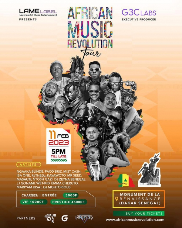 African Music Revolution Tour : Dakar capitale de la musique africaine le 11 février